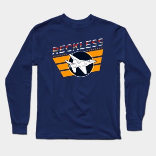 Reckless military jet airplane art with star and fringes Long Sleeve T-Shirt